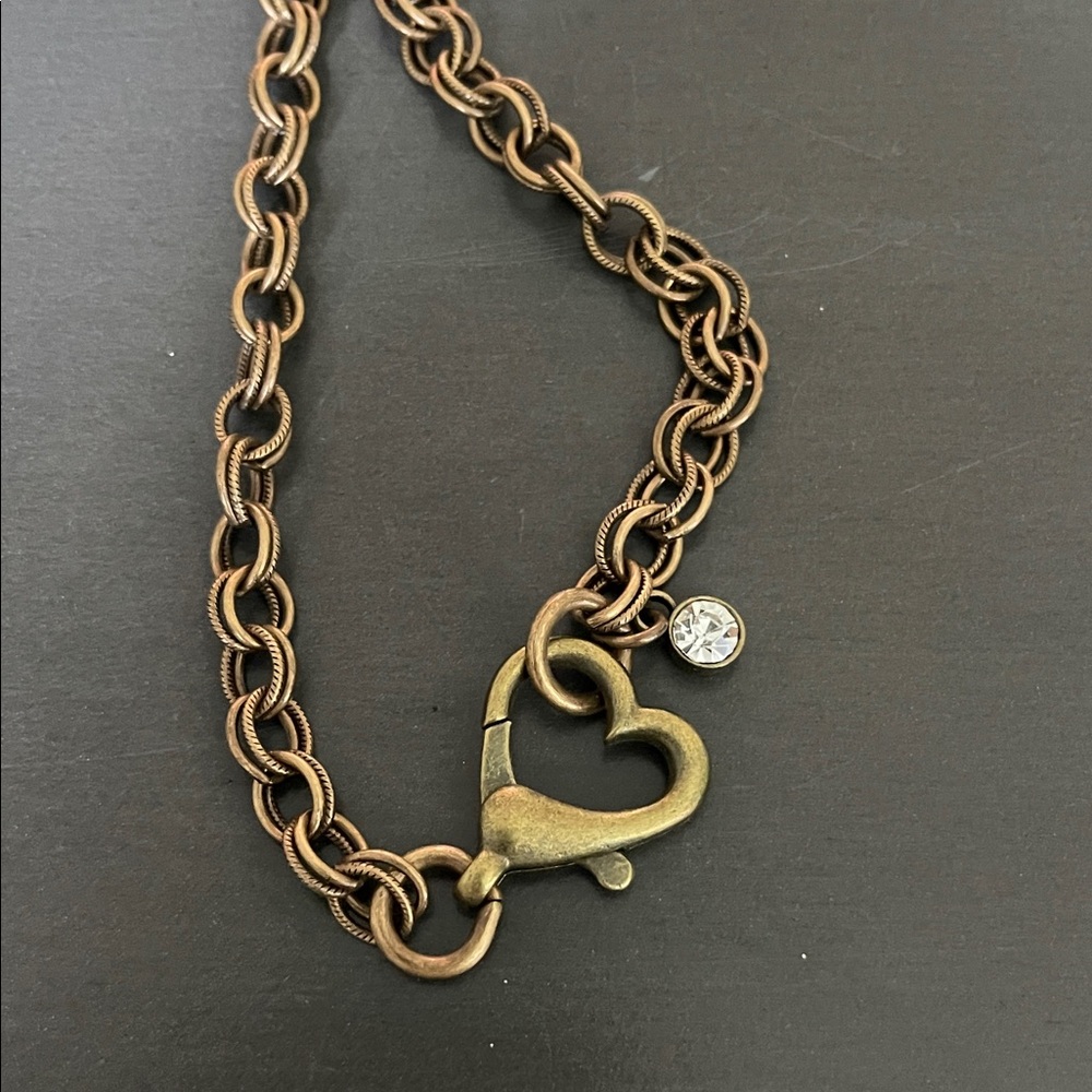 18” Heart Clasp Bronze Necklace